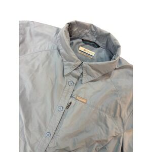 COLUMBIA Womens Large Long Sleeve Button Up Fishing Shirt Light Blue
